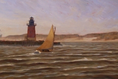 Catboat on a Port Tack